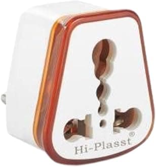 HI-PLASST 6a to 16a Converter Plug | 6 amp to 16 amps Converter Plugs Useful for 16a Extension Board with16 amp Socket and 16 Ampere Plug Top,for A/C,Refrigrator,etc,230 Volt AC.(Orange,3 Pieces)
