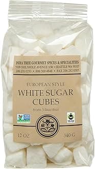 White Sugar Cubes Mauritius 12 oz Bag – Pure Cane Non-GMO Raw Sweetener for Coffee Tea Baking Espresso Beverages Desserts Entertaining Cooking