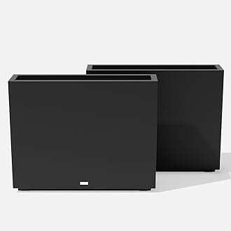 Veradek Block Series Span Plastic Planter - Tall Rectangular Planter for Indoor or Outdoor Patio/Porch | Durable All-Weather with Removable Insert Bucket | Modern Design for Plants, Flowers(2 Pack)