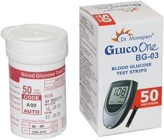 Gluco one BG03 50 strips with life rehabs 50 lancets Health Care Appliance Combo,White
