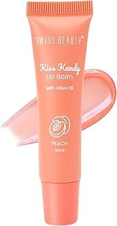 Swiss Beauty Kiss Kandy Lip Balm with Olive Oil | Moisturising | Non-Sticky | Soft & Smooth Lips | Shade - Peach, 10ml