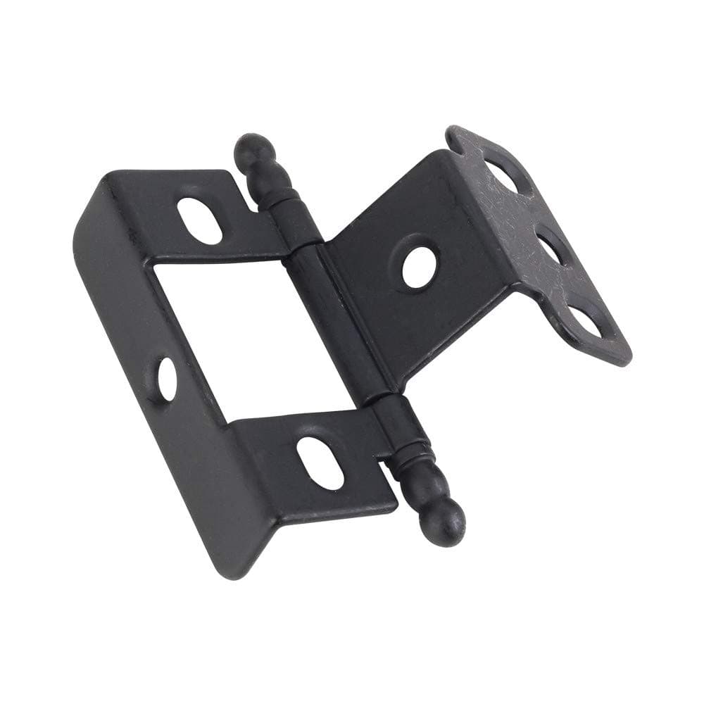 Hardware Resources 128 Full Inset Adjustable Wrap Cabinet Door Hinge with 270 Op, Matte Black