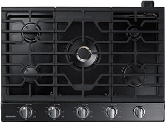 Samsung30" Built In Smart Gas Cooktop with 22k BTU Dual Power Burner, 5 Burners, Black Stainless Steel, NA30N7755TG/AA