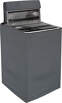 Yellow Weaves Waterproof & Dust-Proof Top Loading Fully Automatic Washing Machine Cover (Dimensions- 56x56x86 cm, Grey)