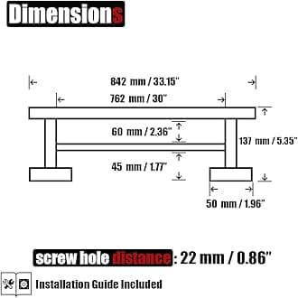 JQK Double Bath Towel Bar, 30 Inch 304 Stainless Steel Thicken 0.8mm Towel Rack for Bathroom, Towel Holder Brushed Finished Wall Mount, 33 in Total Length, TB100L30-BN
