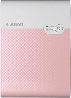 SELPHY SQUARE QX10 Portable Wi-Fi Photo Printer, Creative Features - for Scrapbooking, Photo Albums, Pink