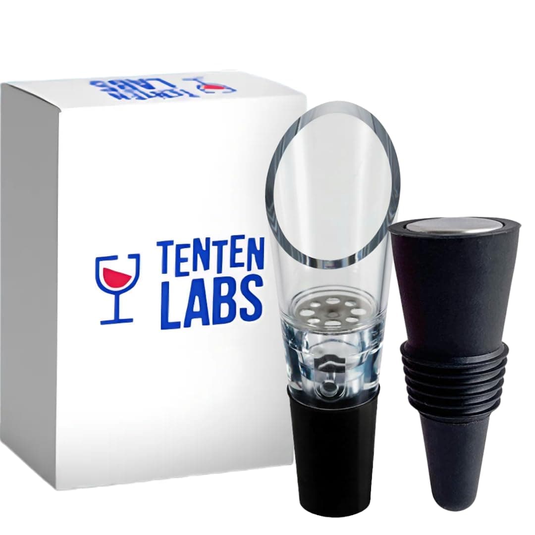 Wine Aerator + Black Stopper Combo