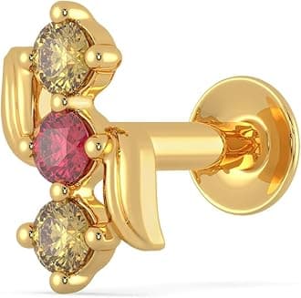 Malabar Gold & DiamondsYellow Gold Nose Pin for Women 22 k | 22k BIS Hallmark (916) Nose Stud for Women and Girls with Piercing