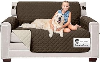 The Original SOFA SHIELD Reversible Furniture Protector, Features Elastic Strap (Loveseat: Chocolate/Beige) by Sofa Shield