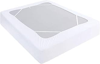 Box Spring Cover California King Size, Elastic Fabric Wrap Around 4 Sides Bed Skirt, Sleek Alternative for Bed Skirts for Hotel/Home, Fits Box Springs up to 13”, White