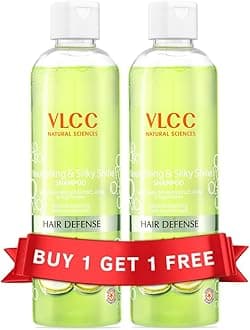 VLCC Nourishing & Silky Shine Shampoo - B1G1-350ml X 2 (700ml) | Stronger, Silkier Hair | Helps Prevent Frizzy Hair, Easy to Manage Hair Shampoo | Soy Proteins and Almond Shampoo.