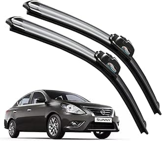 CARNYX Frameless Windshield Wiper Blades, Front Car Wipers Set of 2, Noise-Free, Durable Performance Compatible with (Sunny (Model : 2012-2018) (D-21,P-14))