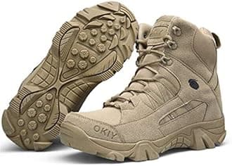 Men Army Tactical Combat Military Ankle Boots Outdoor Hiking Desert Shoes sand color 46