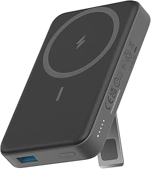 Anker633 Magnetic Battery, 10,000mAh Foldable Wireless Portable Charger, 20W USB-C Power Delivery Power Bank with Stand, Magsafe-Compatible for iPhone 16/15/14/13/12 SeriesClimatePartner certified