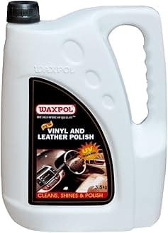 Waxpol Vinyl & Leather High Shine Polish 3.5 L for Car & Bike Seats, Dashboard & Leather Accessories