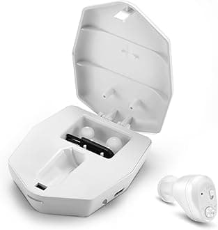 Turbo Ear Rechargeable Sound Amplifier | Mini Sound Amplifier for Seniors & Adults | Enhance Sound Clarity | White
