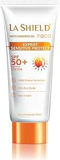 La Shield Fisico SPF 50+ & PA+++ Mineral Based Sunscreen Gel | Lightweight | Transparent | Water Resistant, 50 Grams