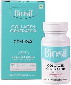 Biosil collagen booster for glowing, radiant skin, healthy, shiny hair/Supplement for Women & Men for Anti-Ageing, fine line, wrinkles – 30 capsules