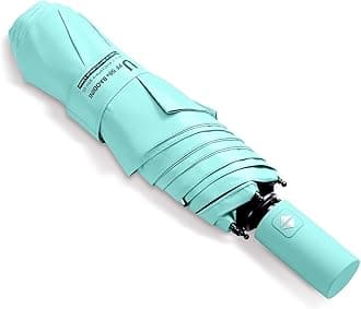 BAODINI Small UV Protection Travel Umbrella Compact for Rain and Sun UPF 50+ Windproof Portable 42 inch Umbrella for Women and Men