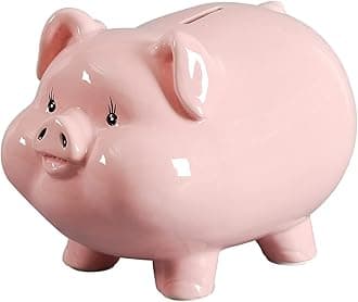 PIG WORDL Pig World Ceramics Piggy Bank For Boys And Girls (Pink), Classic