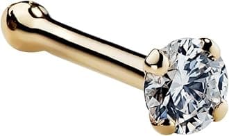 FreshTrends SI1-1.5mm (0.015 ct. tw) Diamond 14K Yellow Gold Nose Ring Bone - 20G