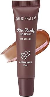 Swiss Beauty Kiss Kandy Lip Balm with Olive Oil | Moisturising | Non-Sticky | Soft & Smooth Lips | Shade - Coffee Bean, 10ml