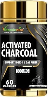 Vitaminnica Activated Charcoal 300mg | 60 Capsules | Vegan & Natural | Digestion Supplement for Gut, Supports Detox | for Bloating Relief, Gas, Digestion, Flatulence