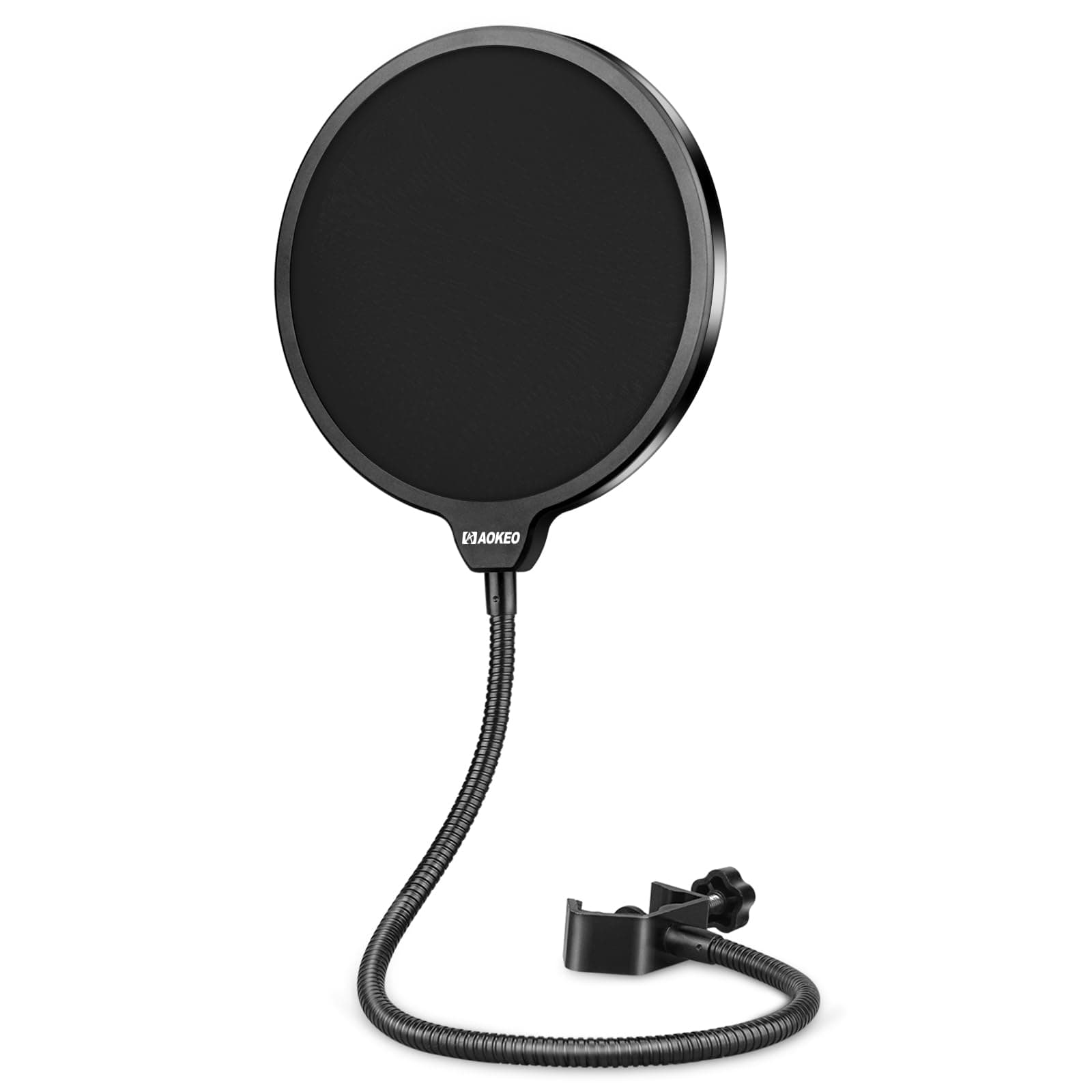 Professional Microphone Pop Filter Mask Shield For Blue Yeti and Any Other Microphone, Mic Dual Layered Wind Pop Screen With A Flexible 360° Gooseneck Clip Stabilizing Arm