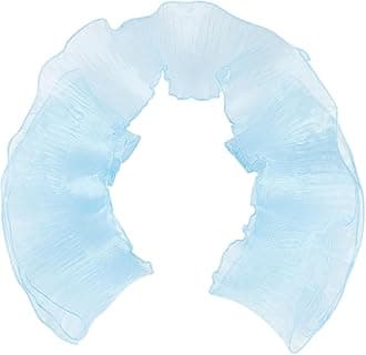 GORGECRAFT 10 Yards 4.72"/12cm Organza Ruffled Pleated Lace Fabric Trim Retro Ruffle Pleated Chiffon Trimmings Polyester Border Lace Fabric for DIY Wedding Dress Craft Home Decor, Light Sky Blue