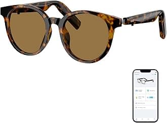 GetD Smart Sunglasses, Round Polarized Lens Bluetooth Glasses for Women and Men with Speaker, Music Glasses AI Translator, 11H Battery Life, Voice Control, Smart Eyewear for Travel Driving Meeting