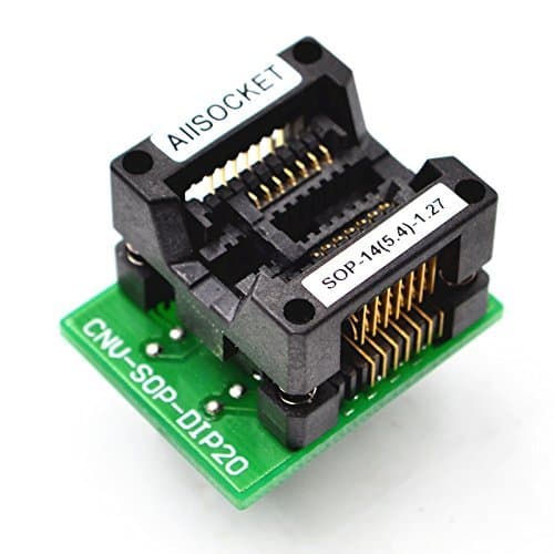 SOP14 SOIC14 SO14 SOP14 to DIP14 Programming Adapter Test Socket Pitch 1.27mm Width 5.4 mm (209mil) S-SOP14(20)-1.27 S-OTS14(20)-1.27-01 Very