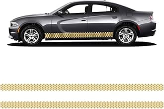 Vinyl Car Side Skirt Decals Compatible for Dodge Charger Side Body Racing Stripes Sticker Stripe Graphics Door Decoration Racing Accessories (gloss yellow nest)