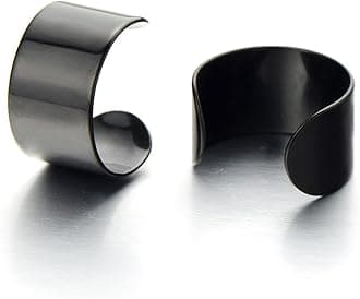 2pcs Stainless Steel Ear Cuff Ear Clip Non-Piercing Clip On Earrings for Men and Women
