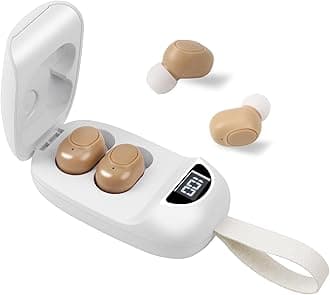 Hearing Aids for Seniors, Rechargeable Hearing Aid with Noise Cancelling for Adults, Invisible Hearing Amplifiers with Charging Box, Easy to Carry