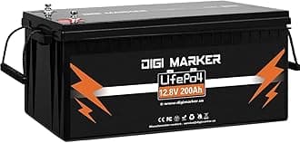 12V 200Ah LiFePO4 Lithium Battery Deep Cycle Rechargeable Battery with Built-in 100A BMS, Up to 5000 Life Cycles, Perfect for RV, Marine, Scooters, Power Wheels, Trolling Motor