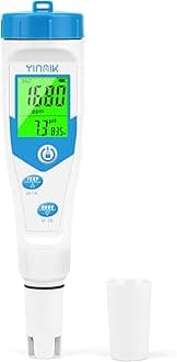 pH Meter, Salt Tester Pool, Electronic pH Meter for Hydroponic，pH TDS EC for Water, 5 in 1 EC Temp Salt TDS pH Tester for Saltwater Pool,Hot Tubs,Home Brewing,Aquarium, Hydroponics