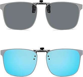 Clip on Flip up Polarized Lens For Prescription Glasses UV Protection Sunglasses (Clear lenses not Polarized)