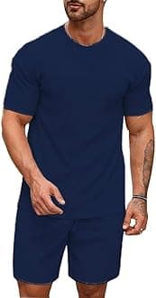 Men's Premium Cotton Blend Pyjama Set || Stylish Round Neck T-Shirt and Shorts || Casual Night Suit Wear Set for Man