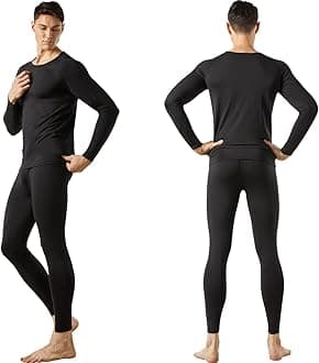 MAXHEAT Mens Thermal Underwear Long Johns Set with Fleece Lined