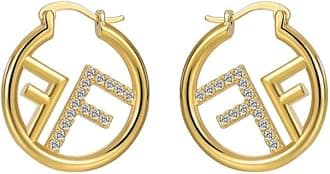 Luxury Gold Letter F Earrings for Women, Designer Statement Hoop Earrings for Lady Jewelry Gift