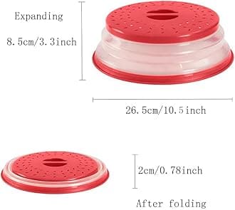 Collapsible Microwave Plate Cover Microwave Splatter Guard Food Cover Dishwasher Safe BPA Free,10.5 Inch