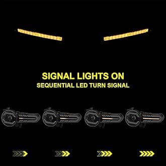 Spec-D Tuning Black LED Projector Headlight with Sequential Turn Signal 2007-2014 Toyota FJ Cruiser, Left and Right Pair Headlamp Assembly