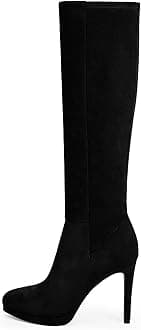 ModatopeKnee High Boots Women Pointed Toe Stiletto Heel Fall Tall Boots Elastic Leather Long Boots Side Zipper