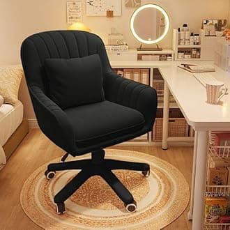 XUEGW Home Office Chair Computer Chair with Mid-Back Upholstered Modern Tufted Computer Task Chair Swivel Height Adjustable Velvet Accent Chair.