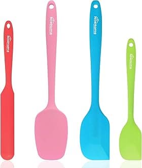 NileHomeSilicone Spatula Set Rubber Spatula High Heat-Resistant Premium BPA-Free One Piece Seamless Design Cooking Spatulas Utensils Set For Kitchen, Multicolor(4pcs)