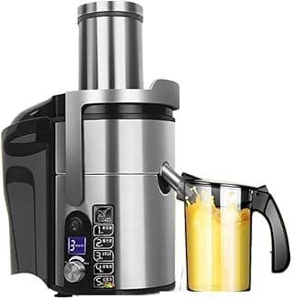 1200W Commercial Electric Juicer Powerful Large-Caliber Juicer LCD Display 220V Full-Automatic Fresh Fruit Large Original Juicer (Color : C, Size : KR_220V) (C UK_220V)