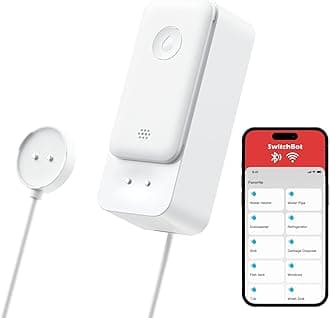 WiFi Water Leak Detector, Smart Water Sensor with 100dB Adjustable Alarm&App Alerts, IP67 Waterproof, Detector for Home with Cable, No Hub Required (Support 2.4G) (White, Pack, 1)