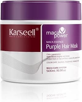Purple Hair Mask 500ml Neutralizes Yellow Tones Deep Nourish Brighten Hair for Light Blonde, Platinum, White or Grey Hair