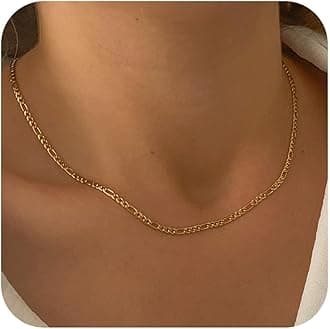 Turandoss Gold Chain Necklace for Women Trendy - Dainty 14K Real Gold Plated Cuban Necklace Snake Necklace Disc Chain Necklace Gold Multi Layered Paperclip Chain Necklace Gold Jewelry Gifts for Women