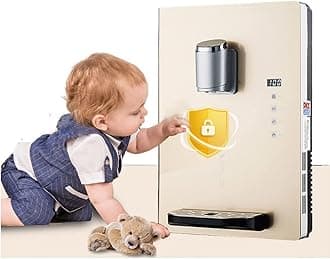 Wall Mounted Mains Fed Unit Water Dispenser With Electronic Child Lock,Ice And Warm Dual,Drinking Hot Water Boiler Wall Kettle For Office, CommercialStaff Canteens,Heating Intelligent Touch Screen